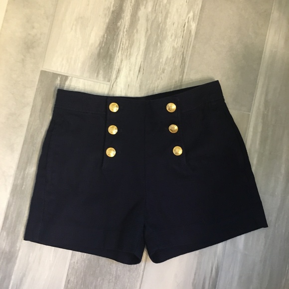 Banana Republic Pants - 📣HP📣Banana Republic Highwaisted Navy Gold Shorts